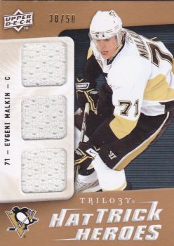 jersey karta EVGENI MALKIN 09-10 Trilogy Hattrick Heroes /50