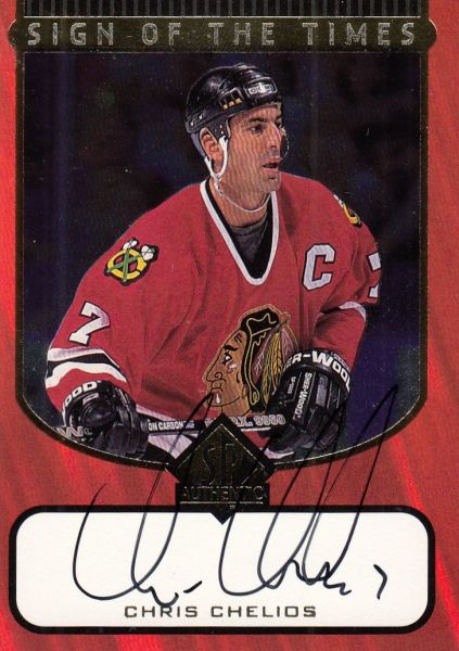 AUTO karta CHRIS CHELIOS 97-98 SP Authentic Sign of the Times číslo CC