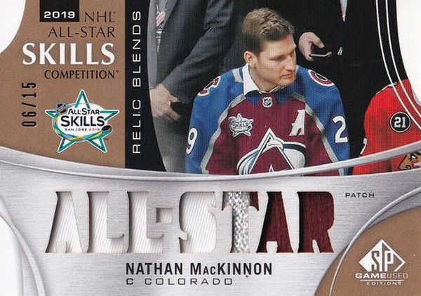 patch karta NATHAN MacKINNON 19-20 SPGU All-Star Skills Relic Blends /15