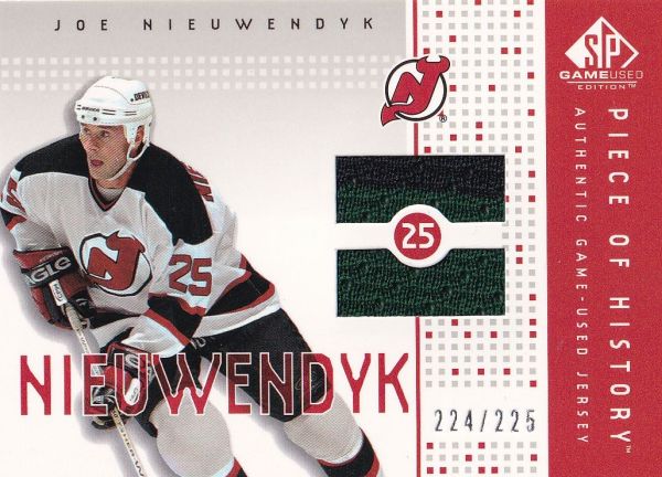 jersey karta JOE NIEUWENDYK 02-03 SPGU Piece of History Jersey /225