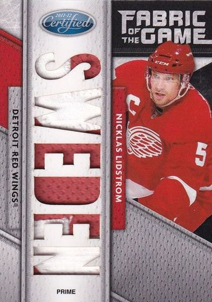 patch karta NICKLAS LIDSTROM 11-12 Certified Fabric of the Game /5