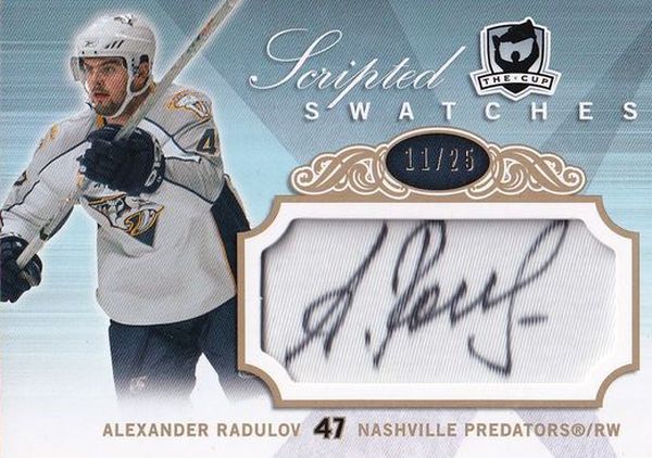 AUTO patch karta ALEXANDER RADULOV 07-08 UD The CUP Scripted Swatches /25