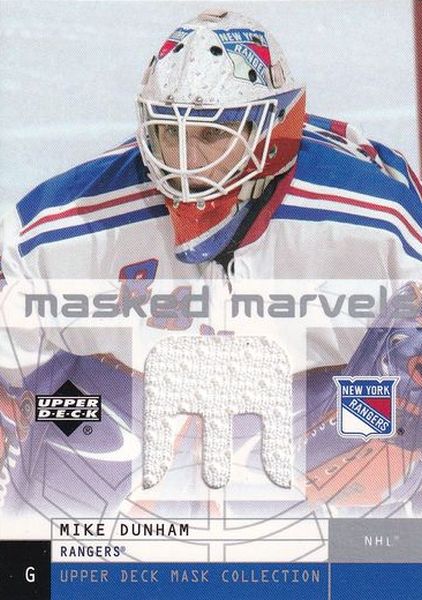 jersey karta MIKE DUNHAM 02-03 UD Mask Collection Masked Marvels číslo MM-MD