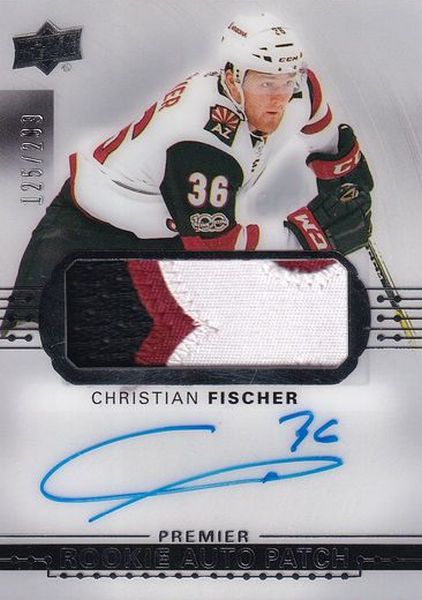 AUTO patch RC karta CHRISTIAN FISCHER 17-18 UD Premier Rookie /299