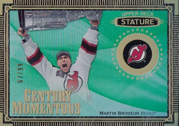 insert karta MARTIN BRODEUR 19-20 Stature Century Momentous Green /99