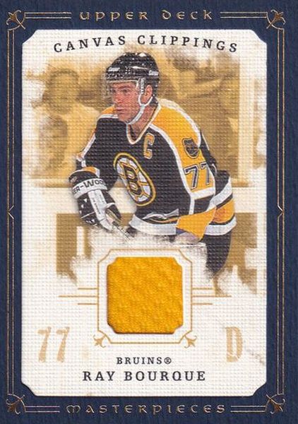 jersey karta RAY BOURQUE 08-09 UD Masterpieces Canvas Clippings Blue /50