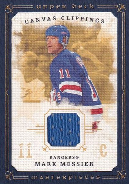 jersey karta MARK MESSIER 08-09 UD Masterpieces Canvas Clippings Blue /50