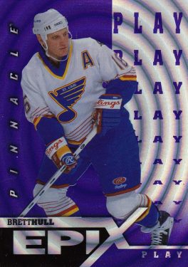 insert karta BRETT HULL 97-98 Pinnacle Epix Play Purple číslo E18