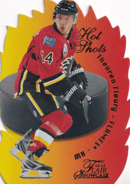 insert karta THEOREN FLEURY 12-13 Fleer Retro Hot Shots číslo 4 of 25