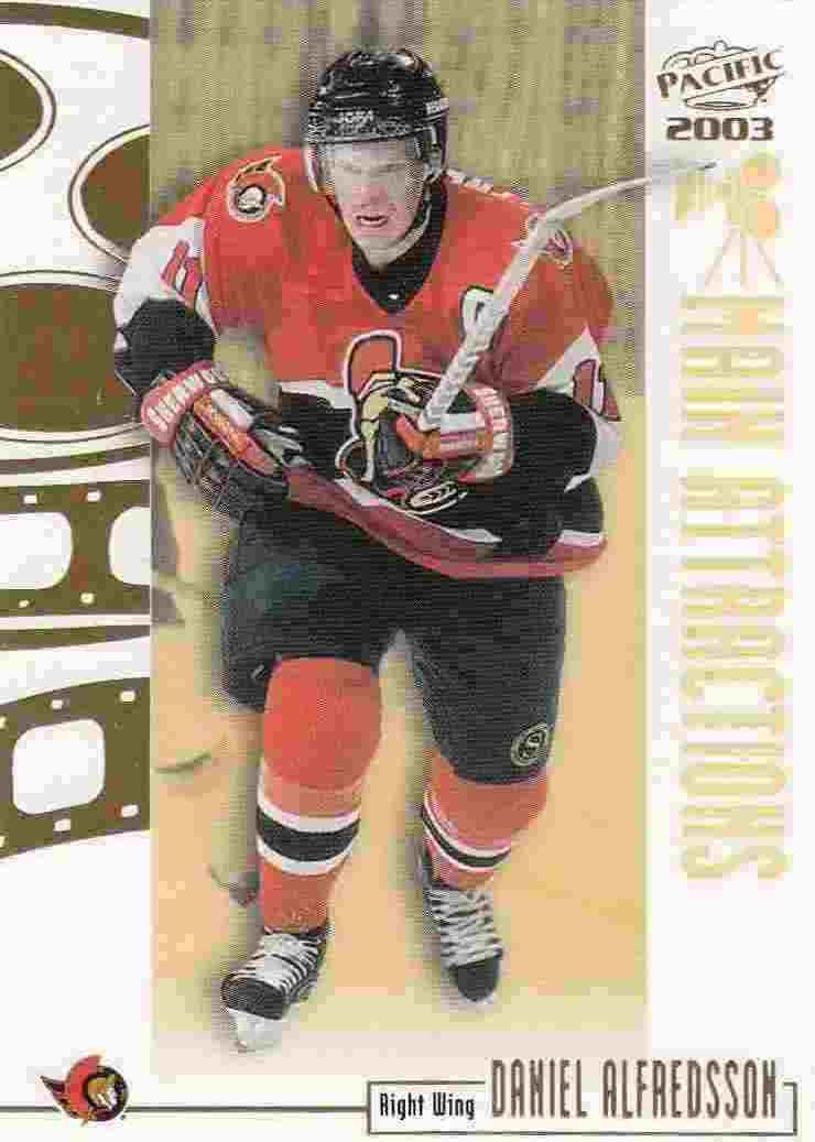 insert karta DANIEL ALFREDSSON 02-03 Pacific Main Attractions číslo 14