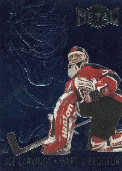 insert karta MARTIN BRODEUR 96-97 Metal Universe Ice Carvings číslo 1 of 12