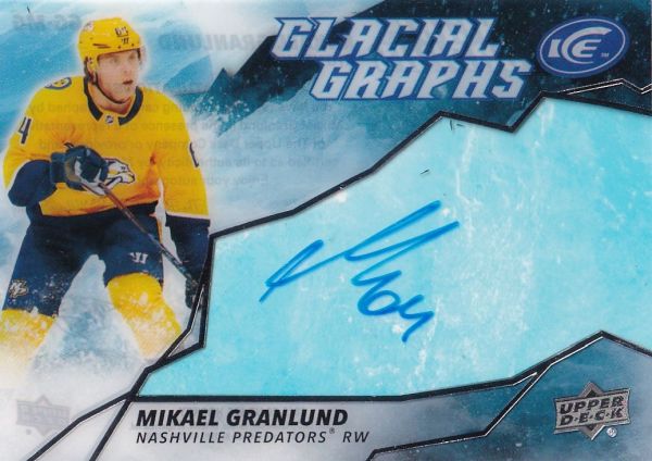 AUTO karta MIKAEL GRANLUND 19-20 UD Ice Glacial Graphs číslo GG-MG