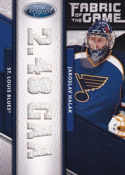 jersey karta JAROSLAV HALÁK 11-12 Certified Fabric of the Game /25