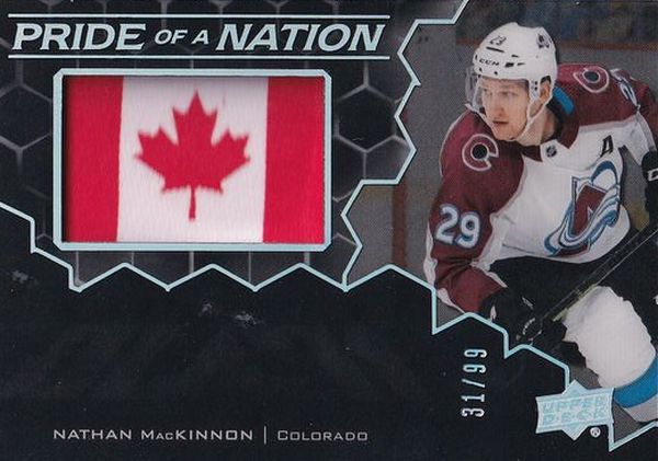 patch karta NATHAN MacKINNON 20-21 UD Black Pride of a Nation /99