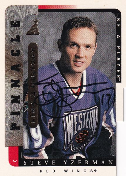 AUTO karta STEVE YZERMAN 96-97 BAP Link 2 History Autographs číslo LTH-9B