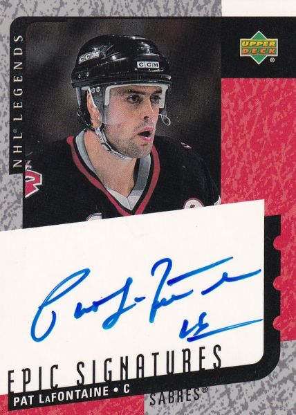 AUTO karta PAT LaFONTAINE 00-01 UD Legends Epic Signatures číslo PL