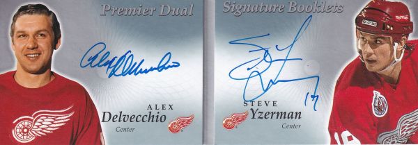 AUTO karta DELVECCHIO/YZERMAN 17-18 UD Premier Dual Signature Booklets /40