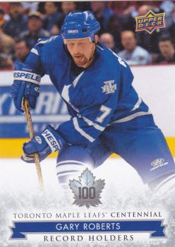 insert karta GARY ROBERTS 17-18 Toronto Centennial Record Holders