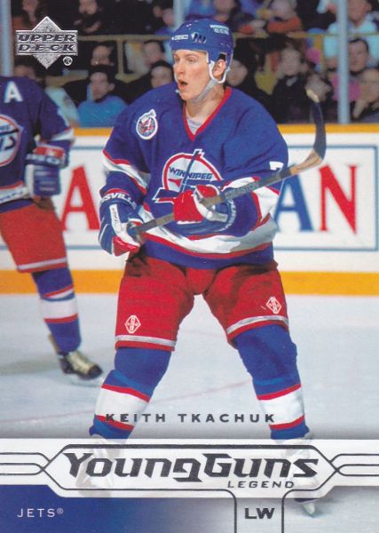 insert RC karta KEITH TKACHUK 04-05 UD Young Guns Legend číslo 197