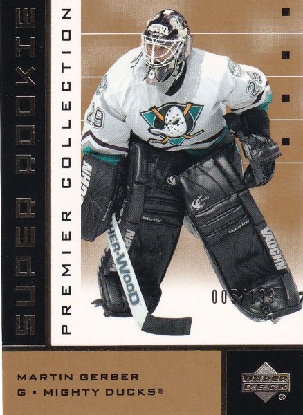 insert RC karta MARTIN GERBER 02-03 UD Premier Super Rookie Gold /199