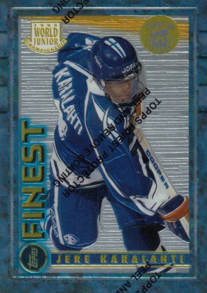 insert karta JERE KARALAHTI 94-95 Topps Finest WJC Super Team Winners číslo 126