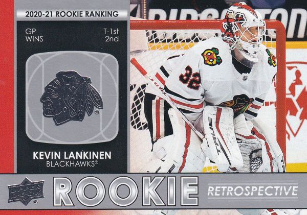 insert karta KEVIN LANKINEN 21-22 UD Ser. 1 Rookie Retrospective číslo RR-7