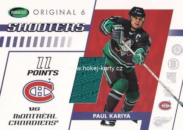 jersey karta PAUL KARIYA 03-04 Parkhurst Original Six Shooters /100 ...