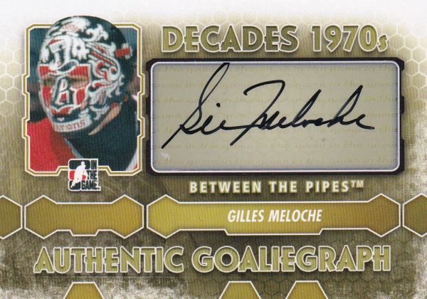 AUTO karta GILLES MELOCHE 12-13 BTP Decades Authentic Goaliegraph číslo A-GM