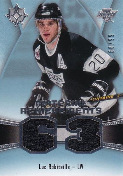 jersey karta LUC ROBITAILLE 15-16 UD Ultimate Material Achievements /99
