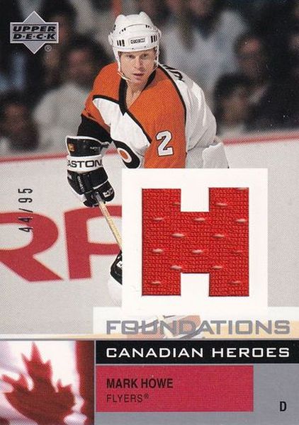jersey karta MARK HOWE 02-03 UD Foundations Canadian Heroes Silver /95