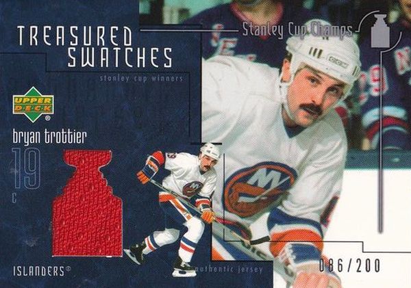 jersey karta BRYAN TROTTIER 01-02 UD Stanley Cup Champs Treasured Swatches /200