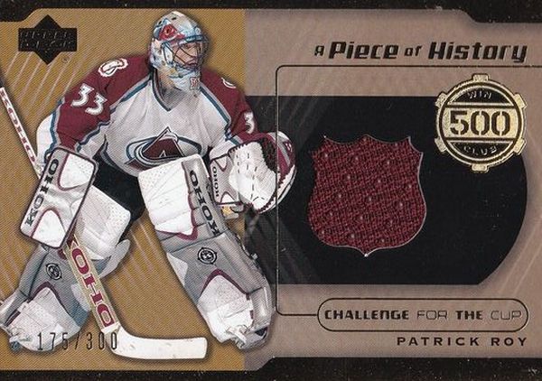 jersey karta PATRICK ROY 01-02 Challenge for the Cup A Pice of History /300