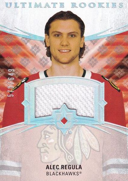 jersey RC karta ALEC REGULA 20-21 UD Ultimate Rookies Jersey /649