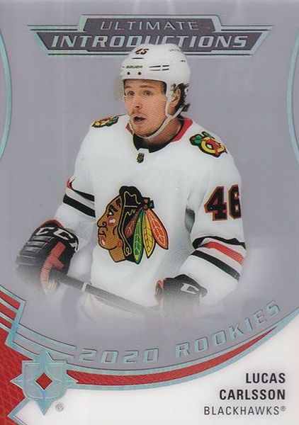 insert RC karta LUCAS CARLSSON 20-21 UD Ultimate Introductions Rookies 