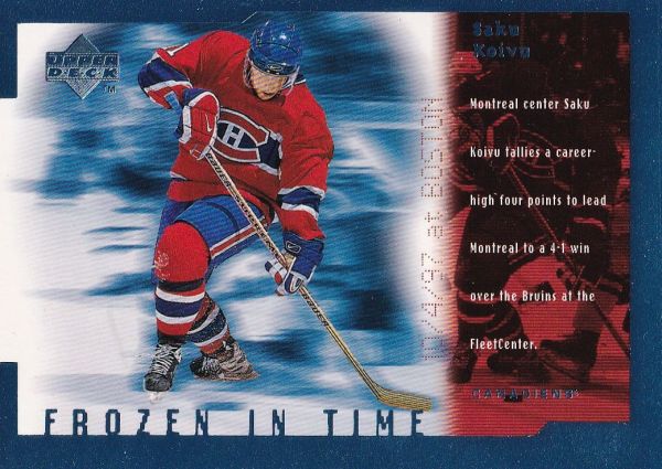 insert karta SAKU KOIVU 98-99 UD Frozen in Time číslo FT12