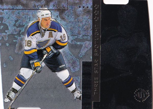 insert karta BRETT HULL 98-99 UD3 Three Star Spotlight Die-Cuts /1000