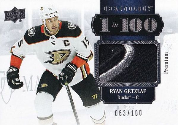 patch karta RYAN GETZLAF 19-20 Chronology 1 in 100 Premium /100