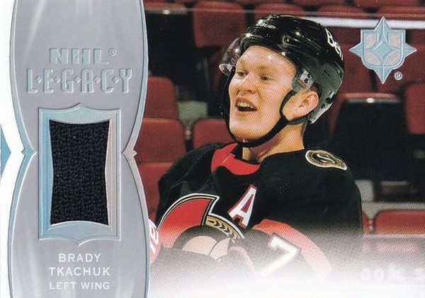 jersey karta BRADY TKACHUK 20-21 UD Ultimate NHL Legacy číslo L-BT