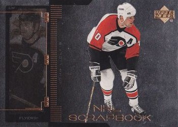 insert karta JOHN LeCLAIR 99-00 UD NHL Scrapbook číslo SB-13
