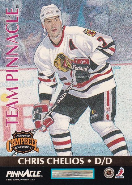 insert karta CHELIOS/BOURQUE 92-93 Pinnacle Team Pinnacle French číslo 2 of 6