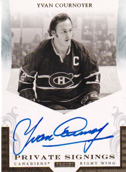 AUTO karta YVAN COURNOYER 11-12 Panini Private Signings číslo YC