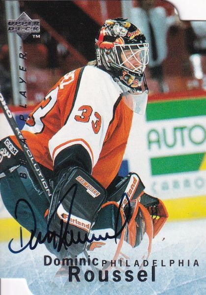 AUTO karta DOMINIC ROUSSEL 95-96 UD BAP Die-Cut Autograph číslo S157