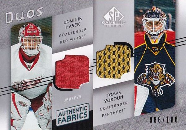 jersey karta HAŠEK/VOKOUN 08-09 SPGU Authentic Fabrics Duos /100