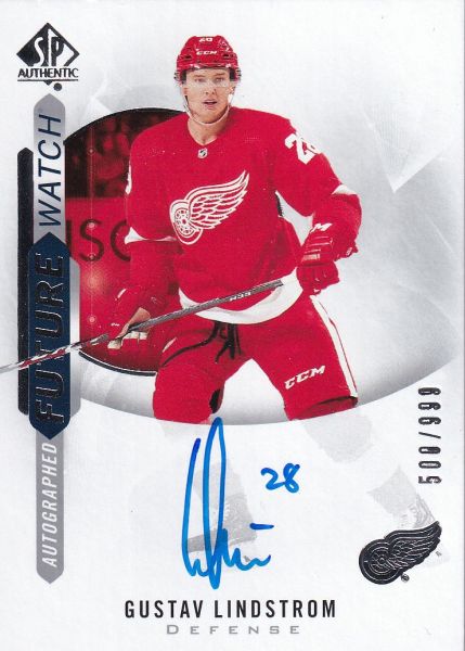 AUTO RC karta GUSTAV LINDSTROM 20-21 SP Authentic Autographed Future Watch /999