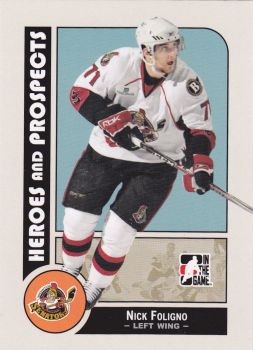 řadová karta NICK FOLIGNO 08-09 Heroes and Prospects číslo 34