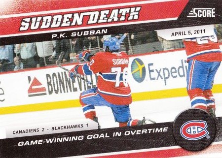 insert karta P. K. SUBBAN 11-12 Score Sudden Death číslo 6