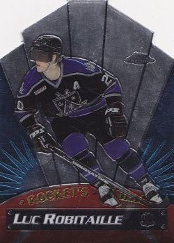 insert karta LUC ROBITAILLE 01-02 Topps Chrome Rocket´s Flare číslo RF5