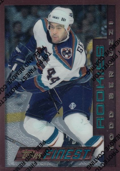 insert RC karta TODD BERTUZZI 95-96 Topps Finest Rookies Bronze číslo 146