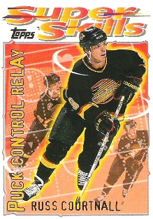 insert karta RUSS COURTNALL 95-96 Topps Super Skills Puck Control Relay číslo 11