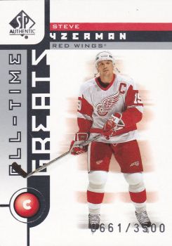 insert karta STEVE YZERMAN 01-02 SP Authentic All-Time Greats /3500